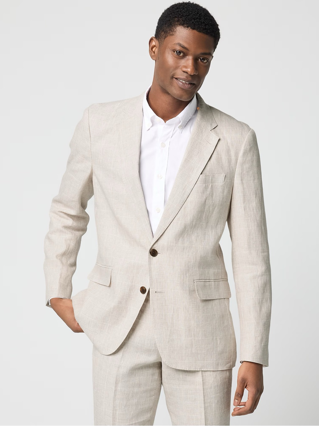 J. Crew Factory Thompson Linen Suit Jacket In Glen Plaid Size 40r Nwd $475 Cr326